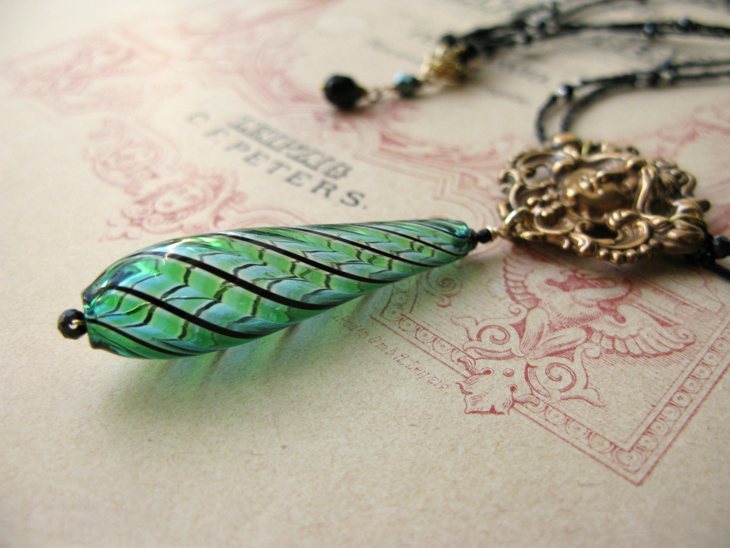 Arlecchino necklace Mascaron green