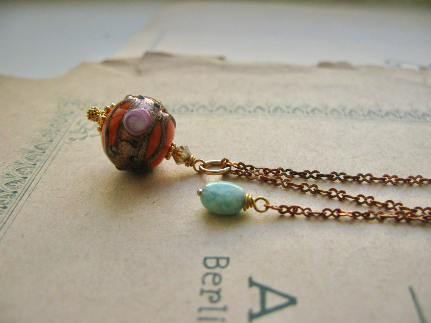 Farfalla necklace in orange