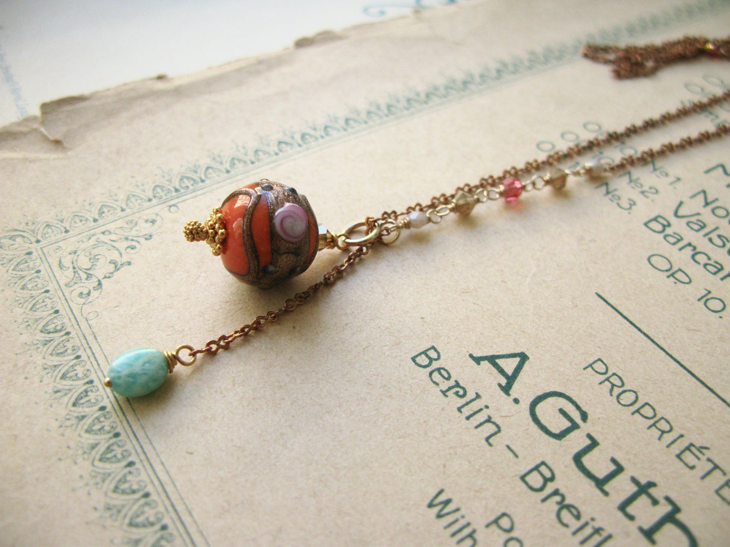 Farfalla necklace in orange