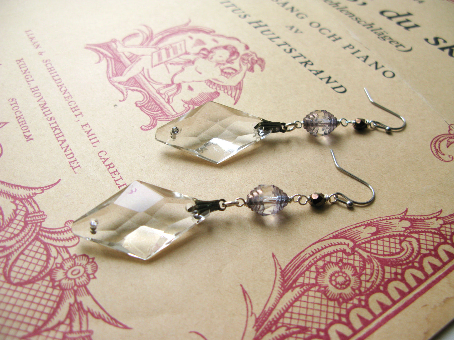 Lavender Mist earrings crystal