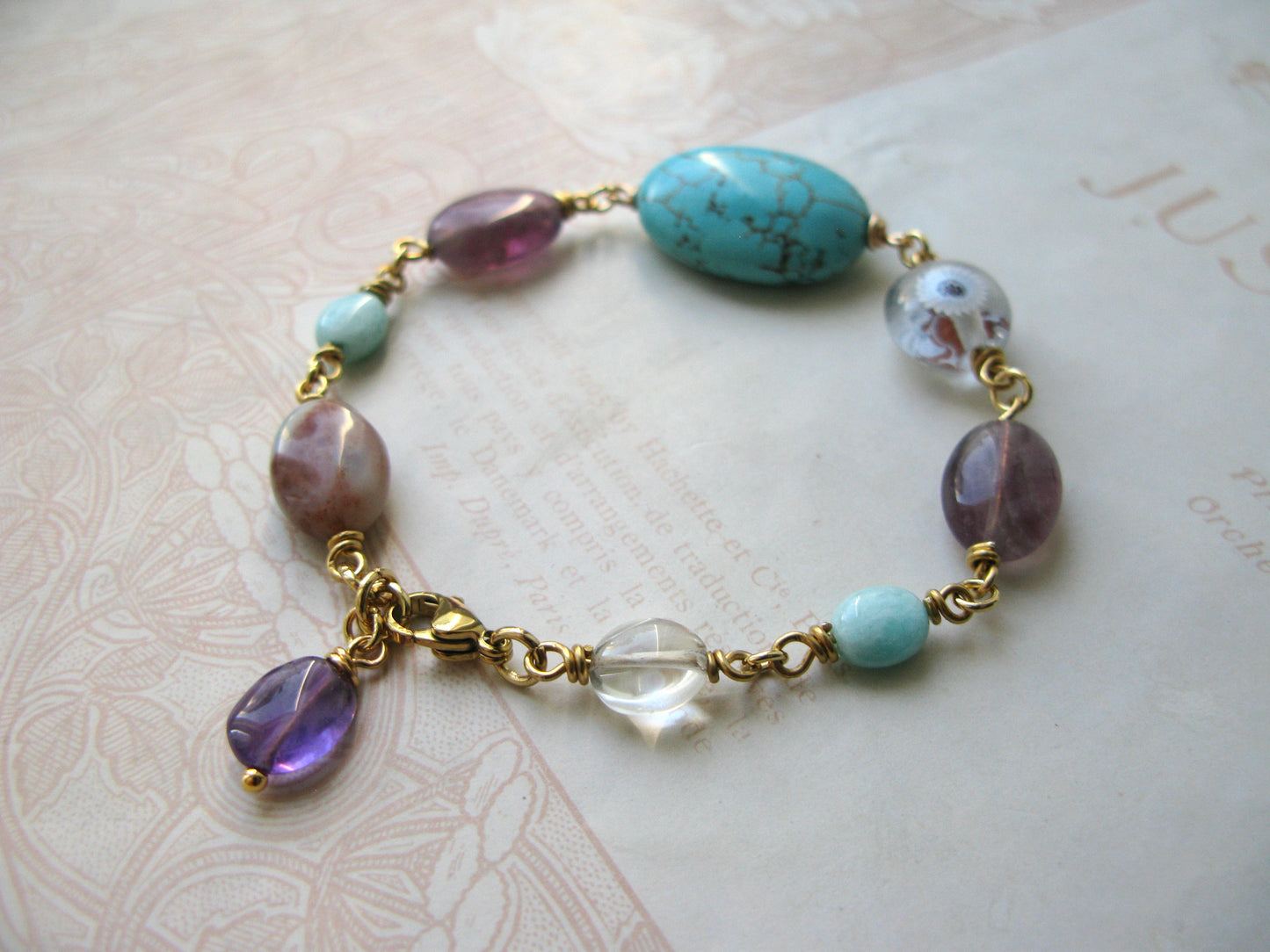 Set in Stone bracelet turquoise/amethyst mix