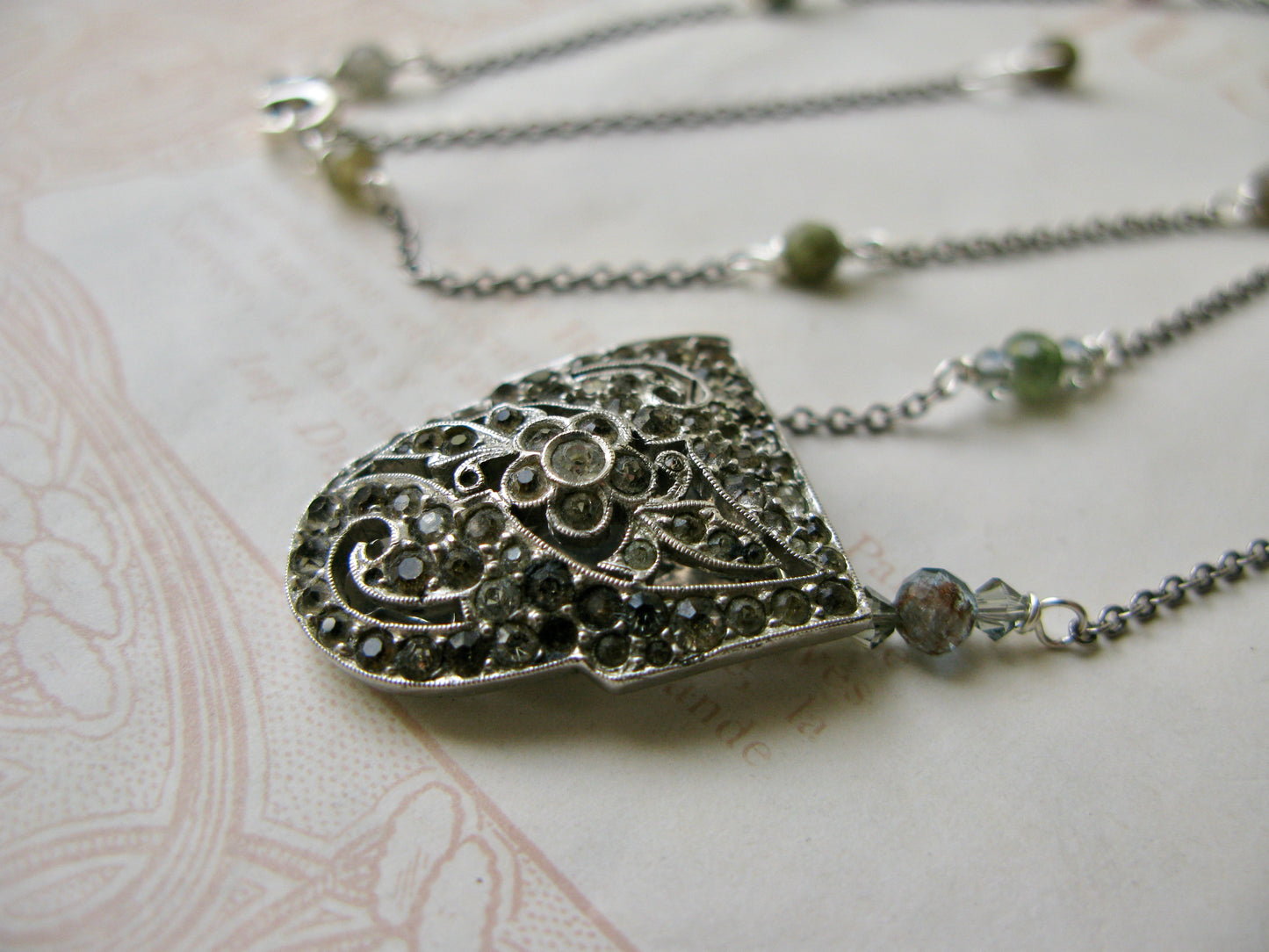 Secret Garden dress clip necklace