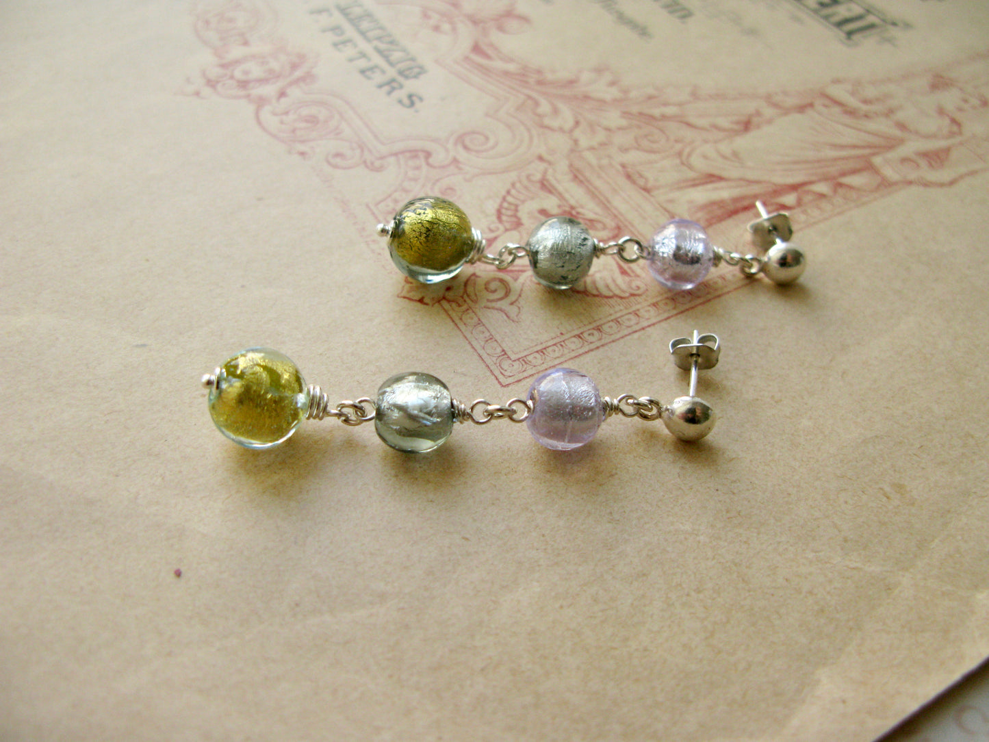 Arlecchino earrings Gelato Trio