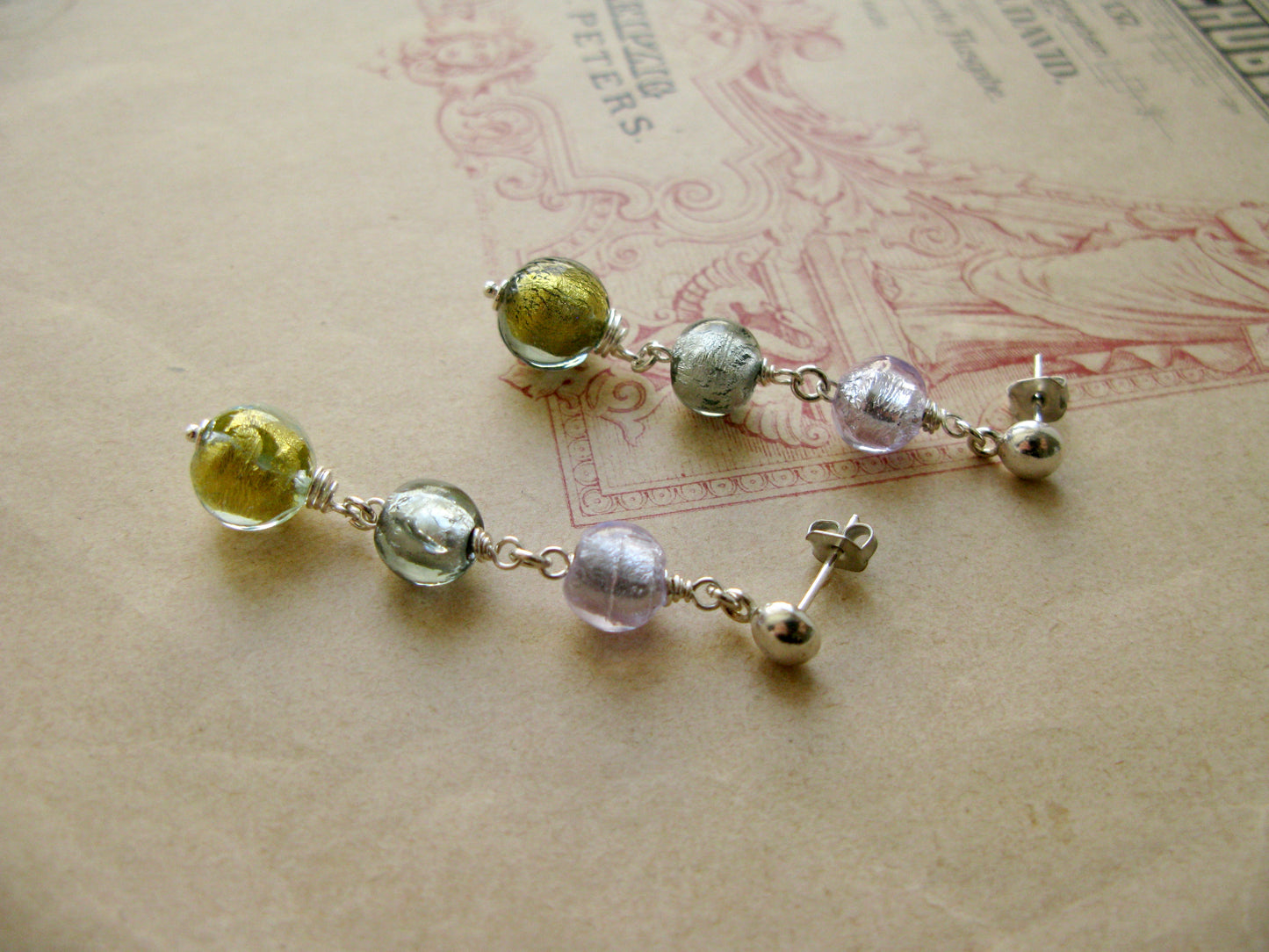Arlecchino earrings Gelato Trio