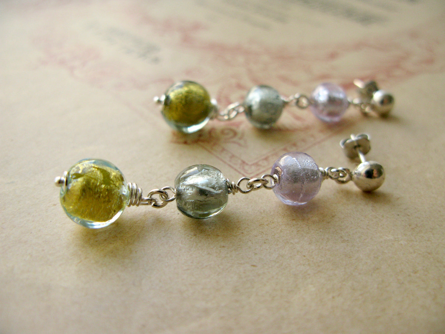 Arlecchino earrings Gelato Trio