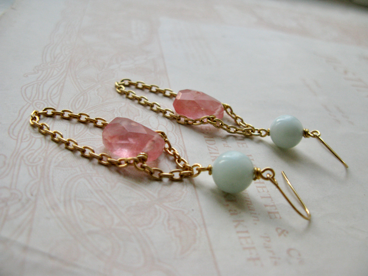 Set in Stone long earrings in amazonite