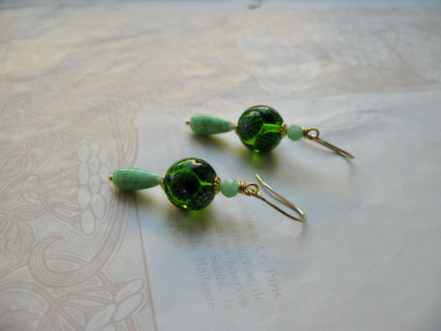 Venetian Garden midi earrings in green