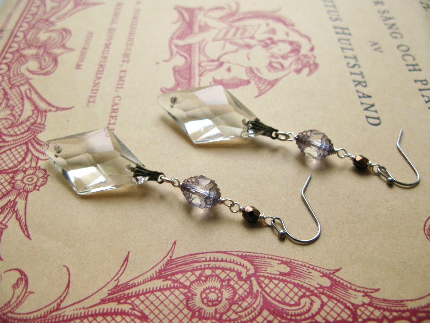 Lavender Mist earrings crystal