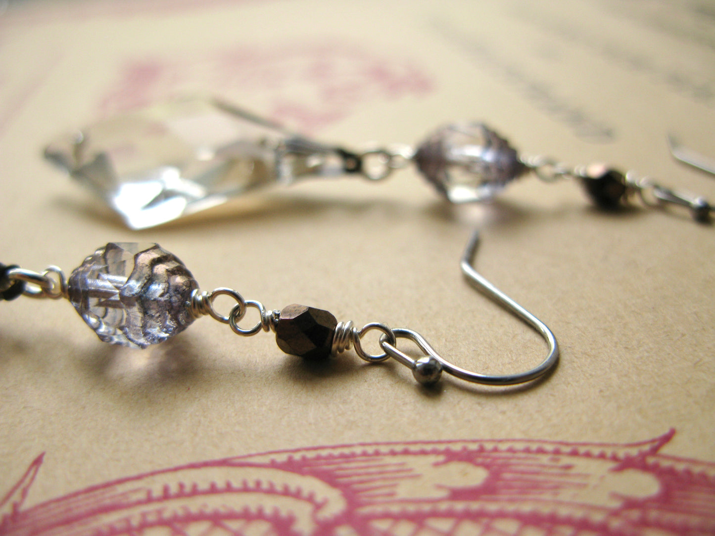 Lavender Mist earrings crystal