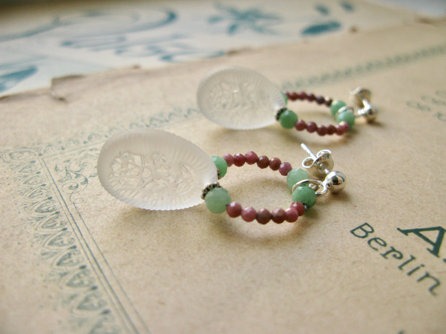 Magnolia hoop earrings