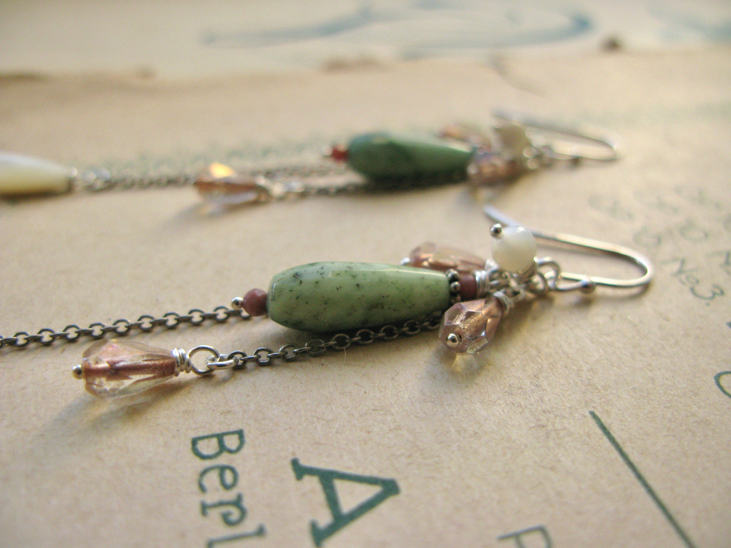 Magnolia long earrings
