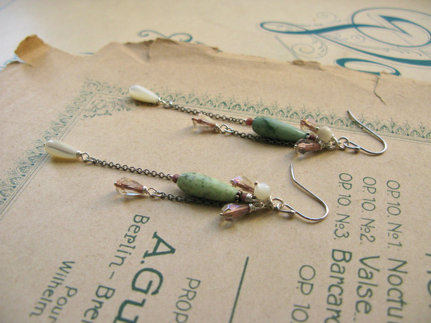 Magnolia long earrings