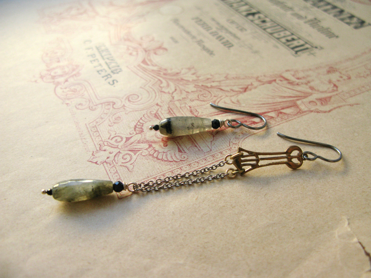 Earrings with labradorite stones