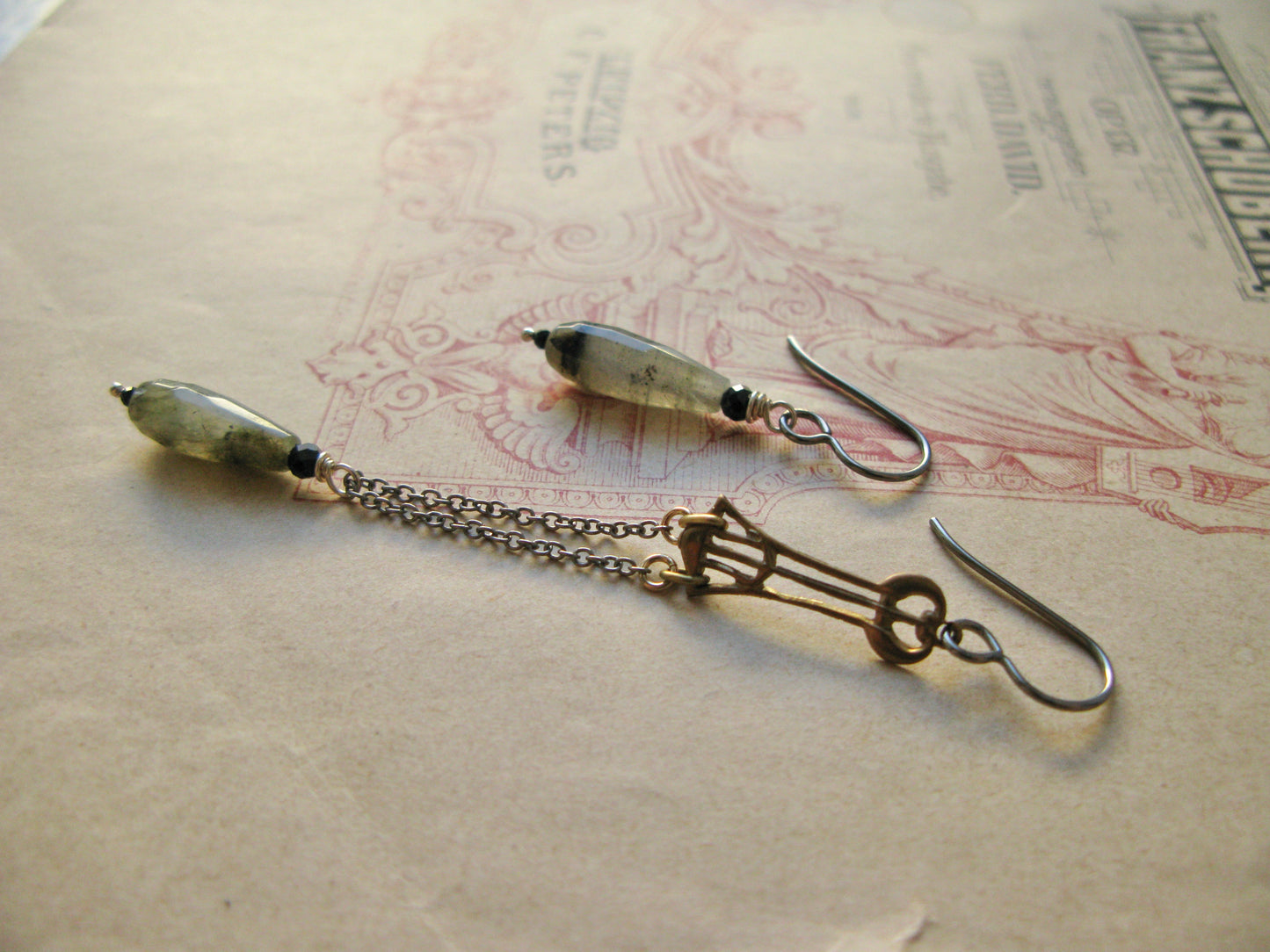 Earrings with labradorite stones