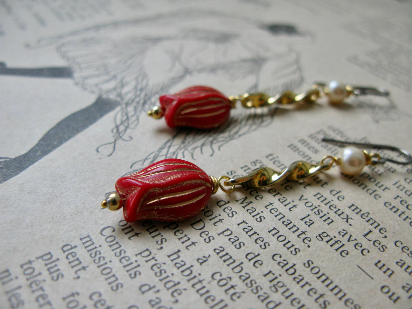 Tulipes long earrings