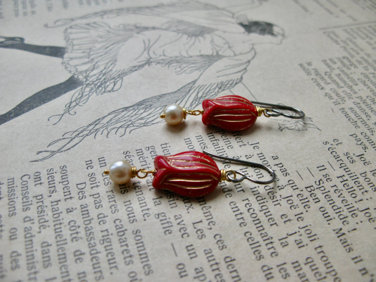 Tulipes short earrings