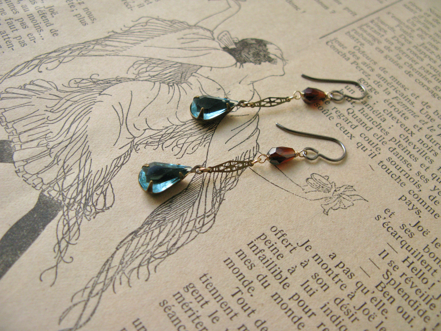 Virginie midi earrings in aqua