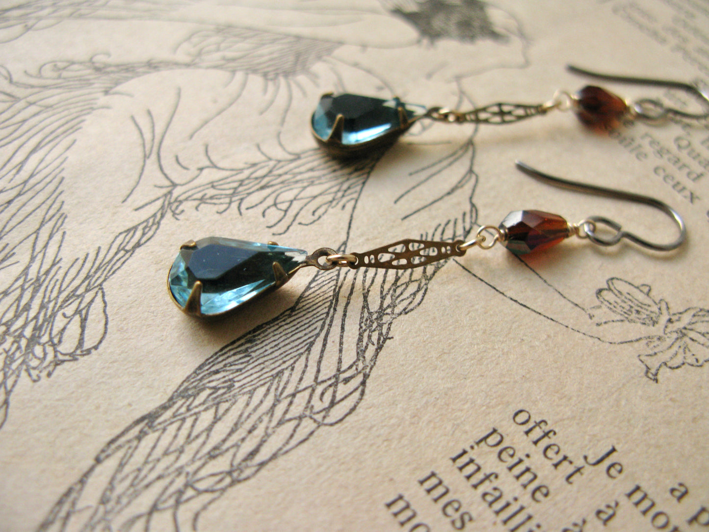 Virginie midi earrings in aqua