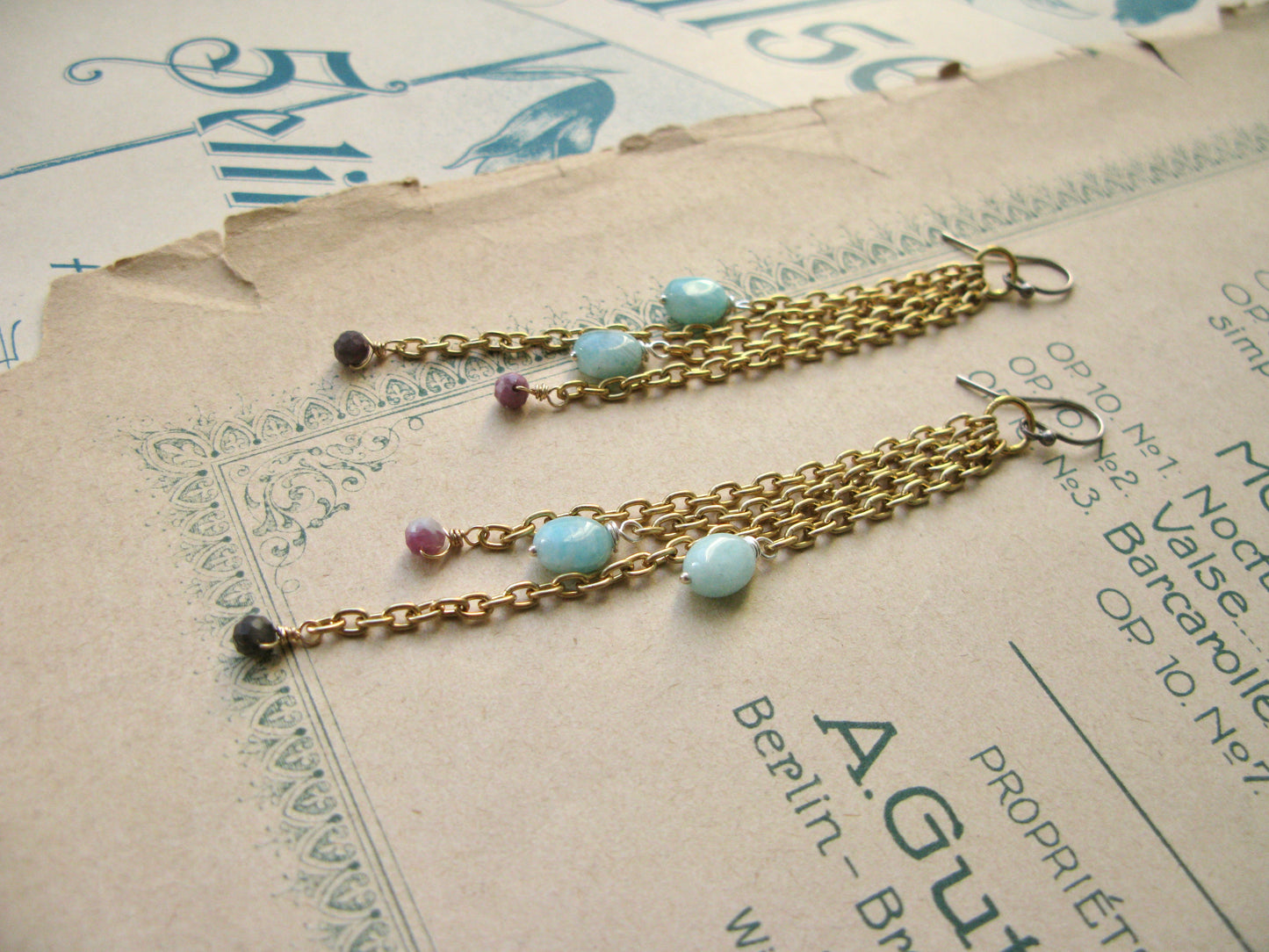 Waves long earrings