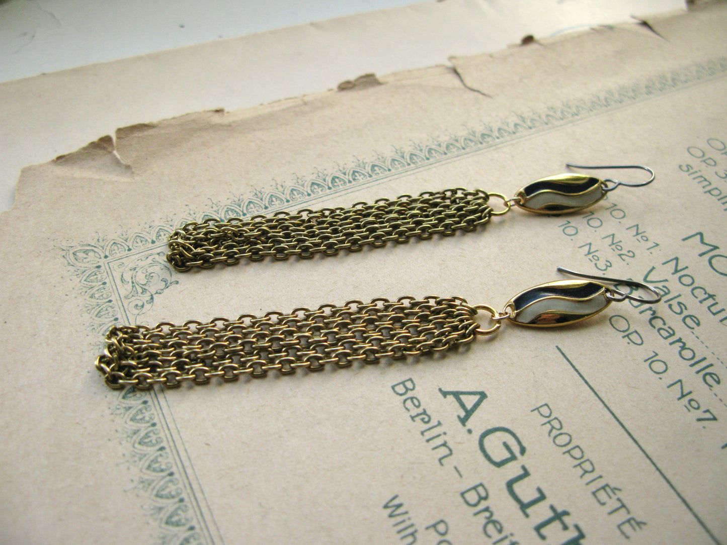 Waves enamel earrings