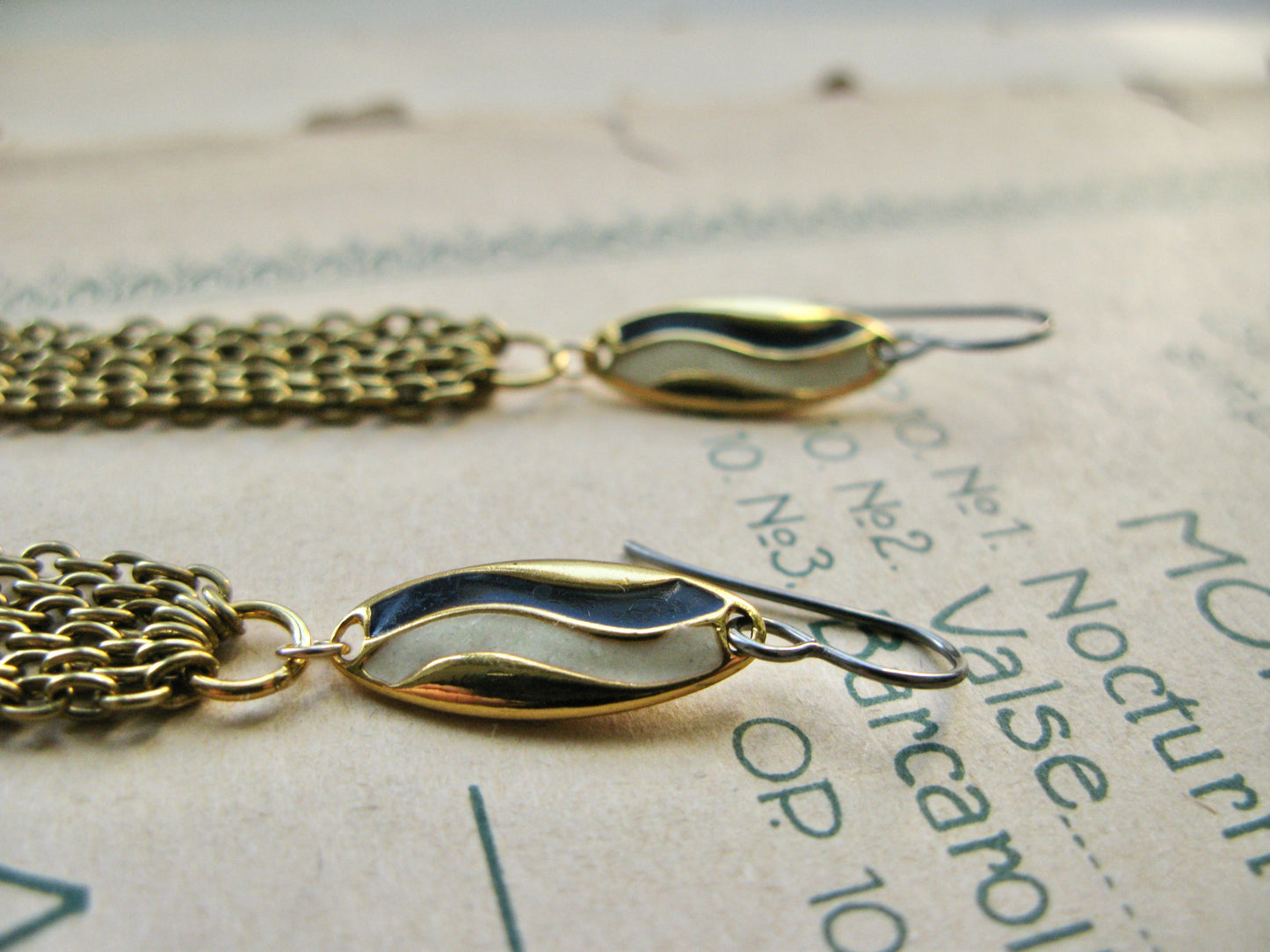 Waves enamel earrings