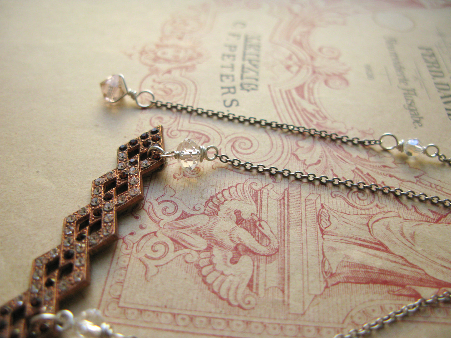 Way To Go pendant necklace in smoked amber+silk