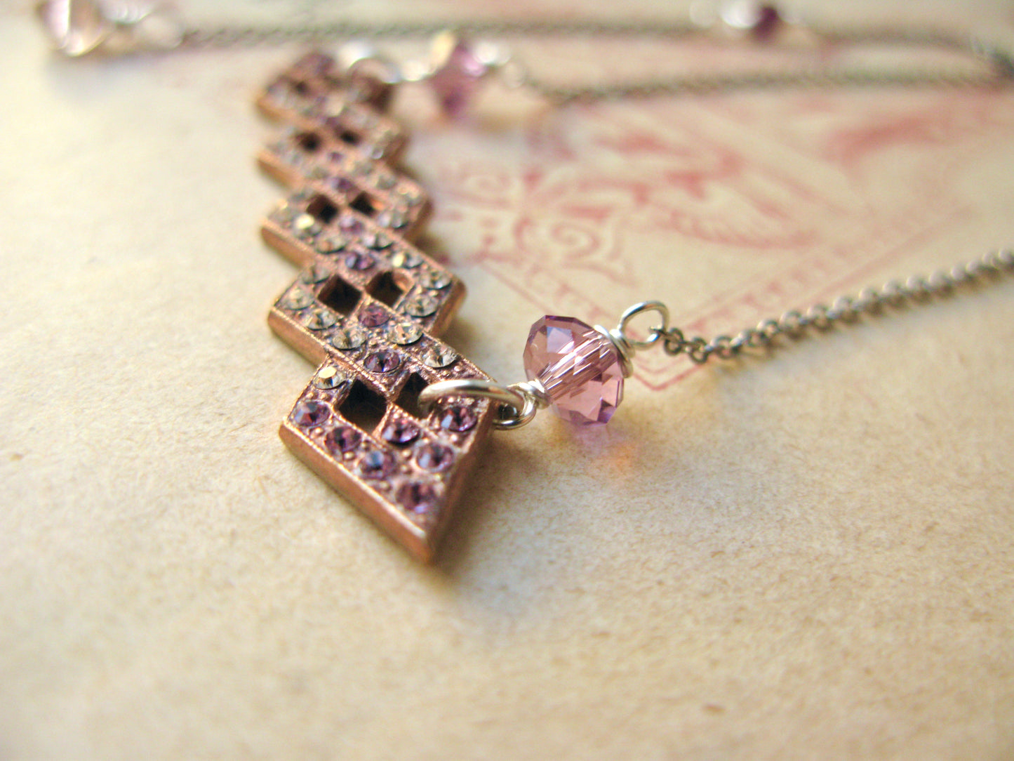 Way To Go pendant necklace in lilac+silk