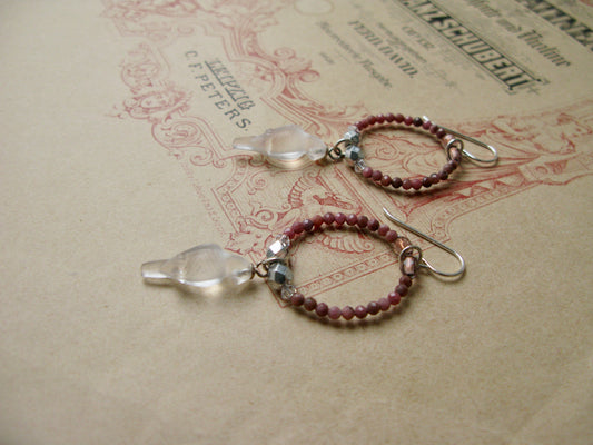Liberté earrings with rhodonite