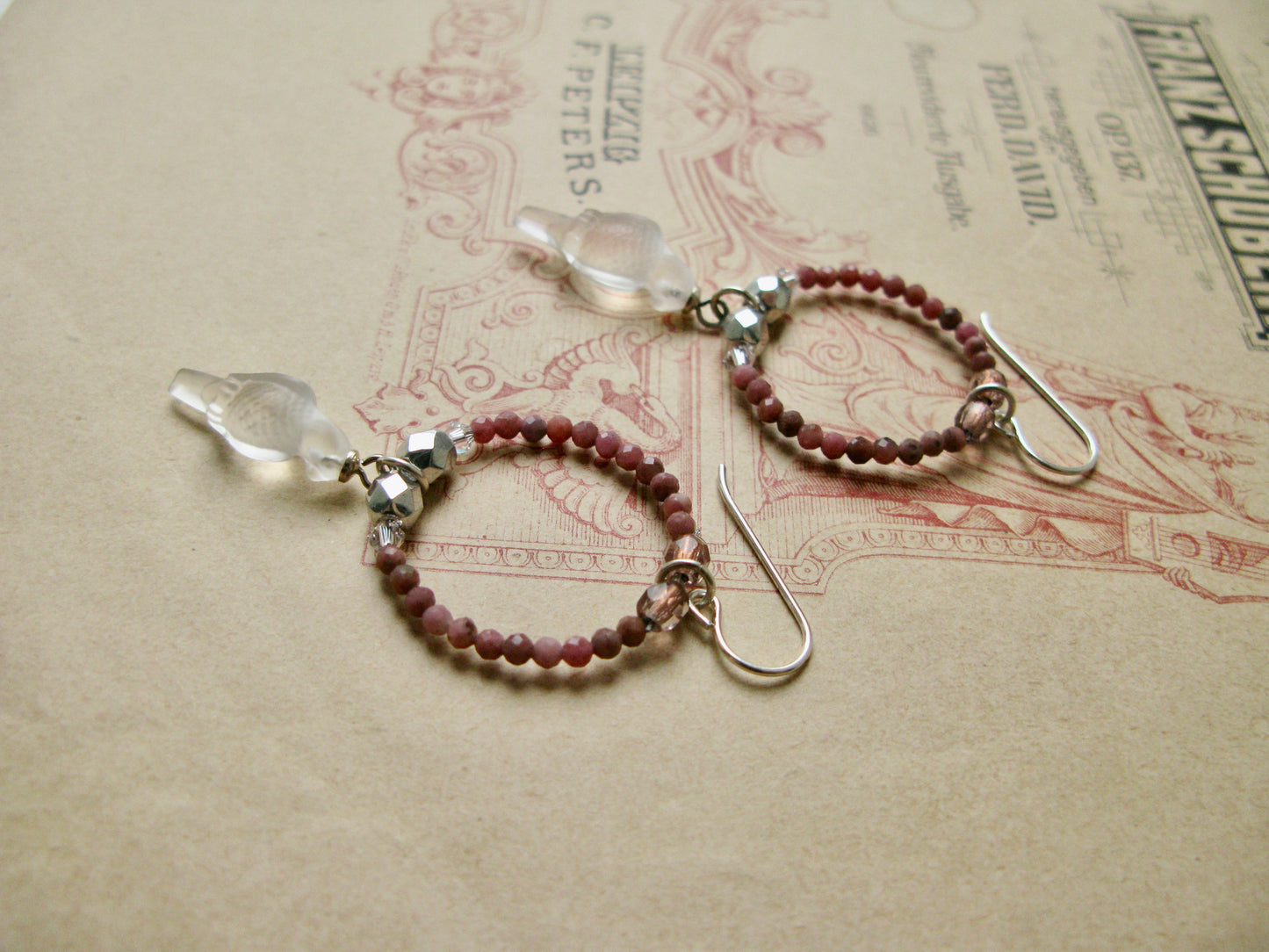 Liberté earrings with rhodonite