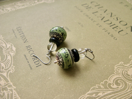 Quo Vadis, Vicit Leo earrings in green