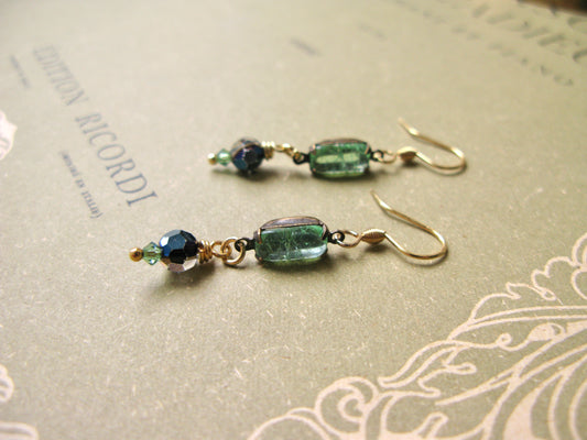 Mitzi mini earrings in green