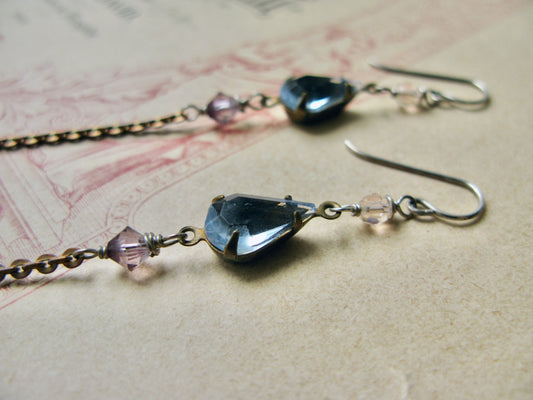 Mitzi earrings in smoky blue/lilac