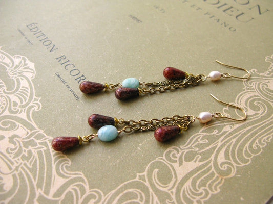 Sunkissed long earrings version 1