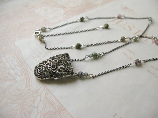 Secret Garden dress clip necklace