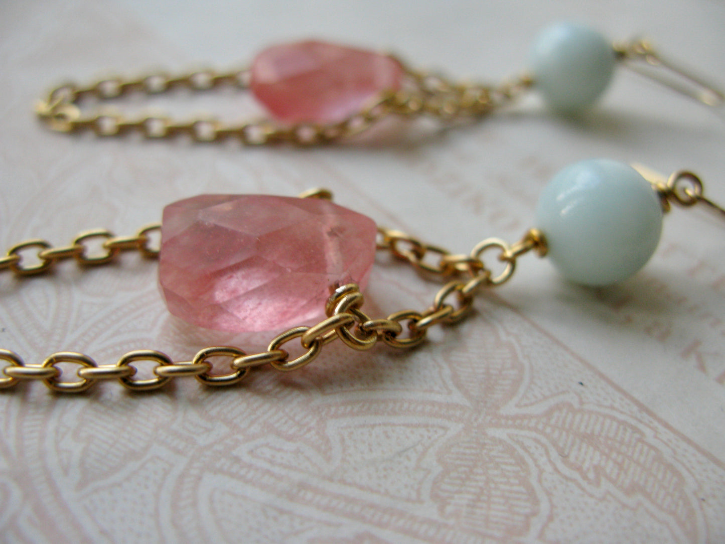 Set in Stone long earrings in amazonite