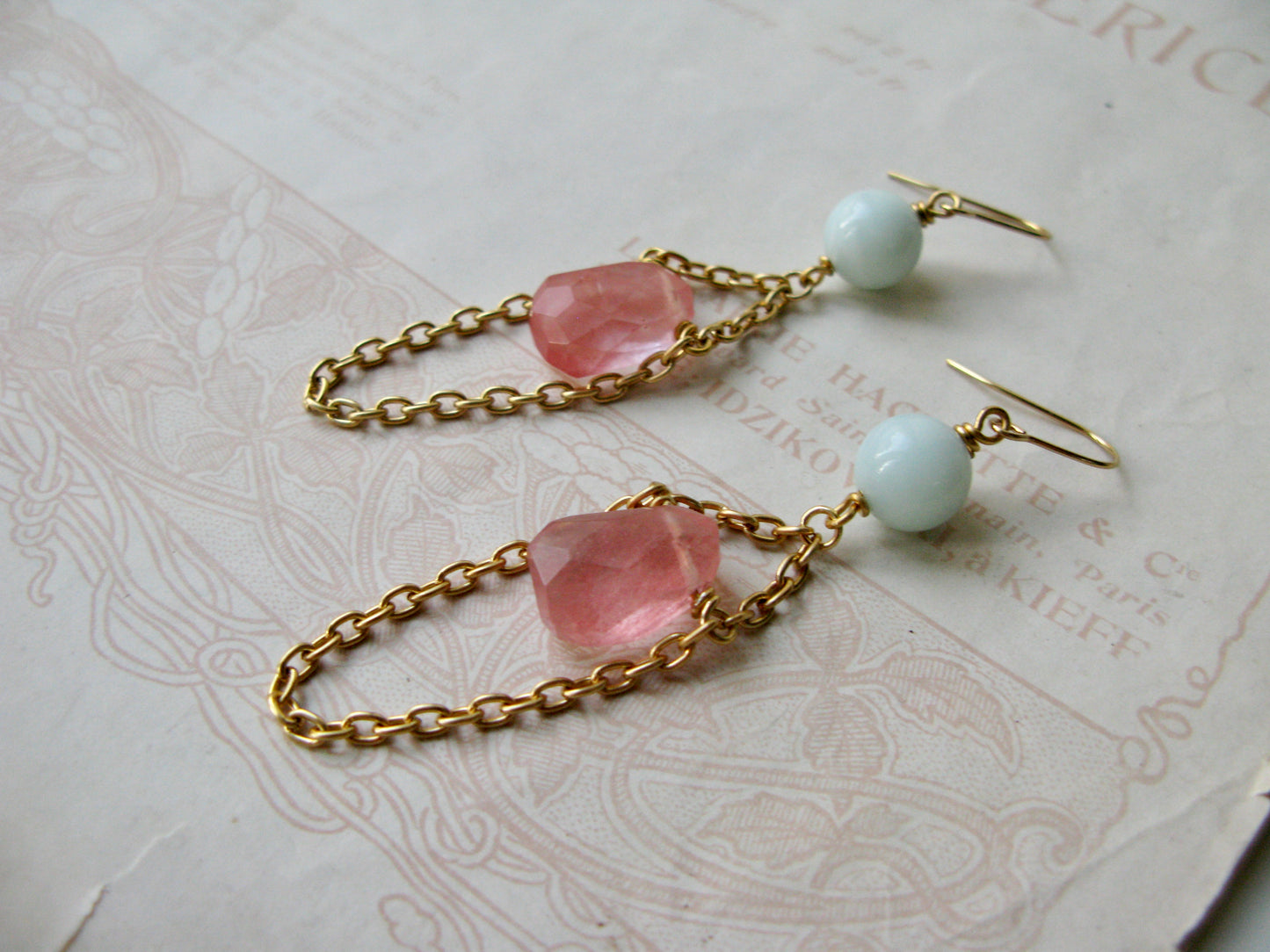 Set in Stone long earrings in amazonite