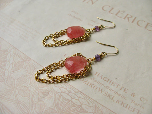 Set in Stone midi earrings in amethyst