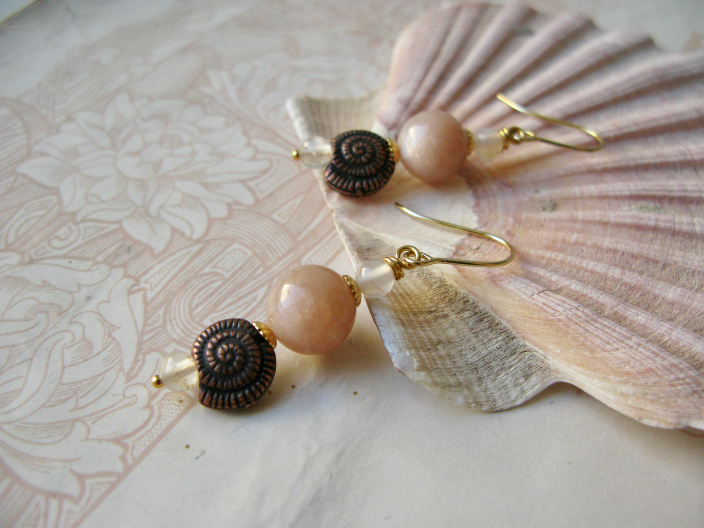 Aphrodite Ammonite earrings in gold