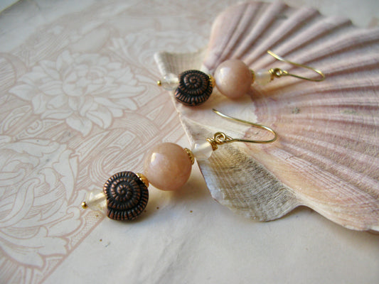 Aphrodite Ammonite earrings in gold