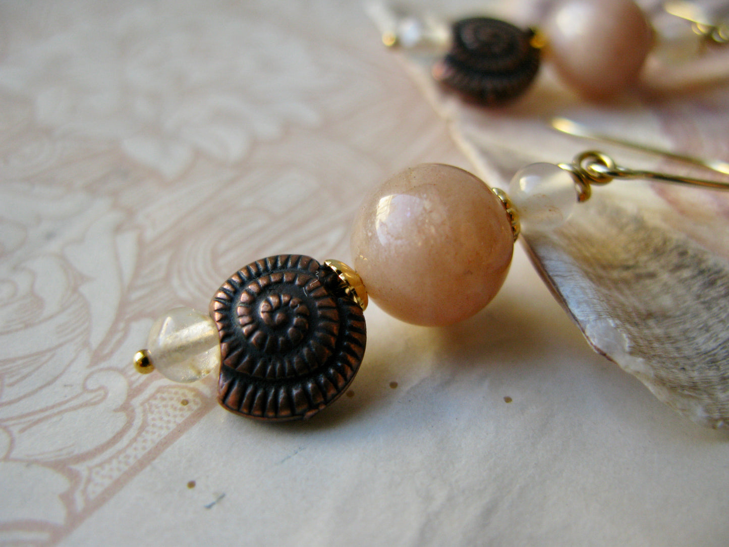 Aphrodite Ammonite earrings in gold