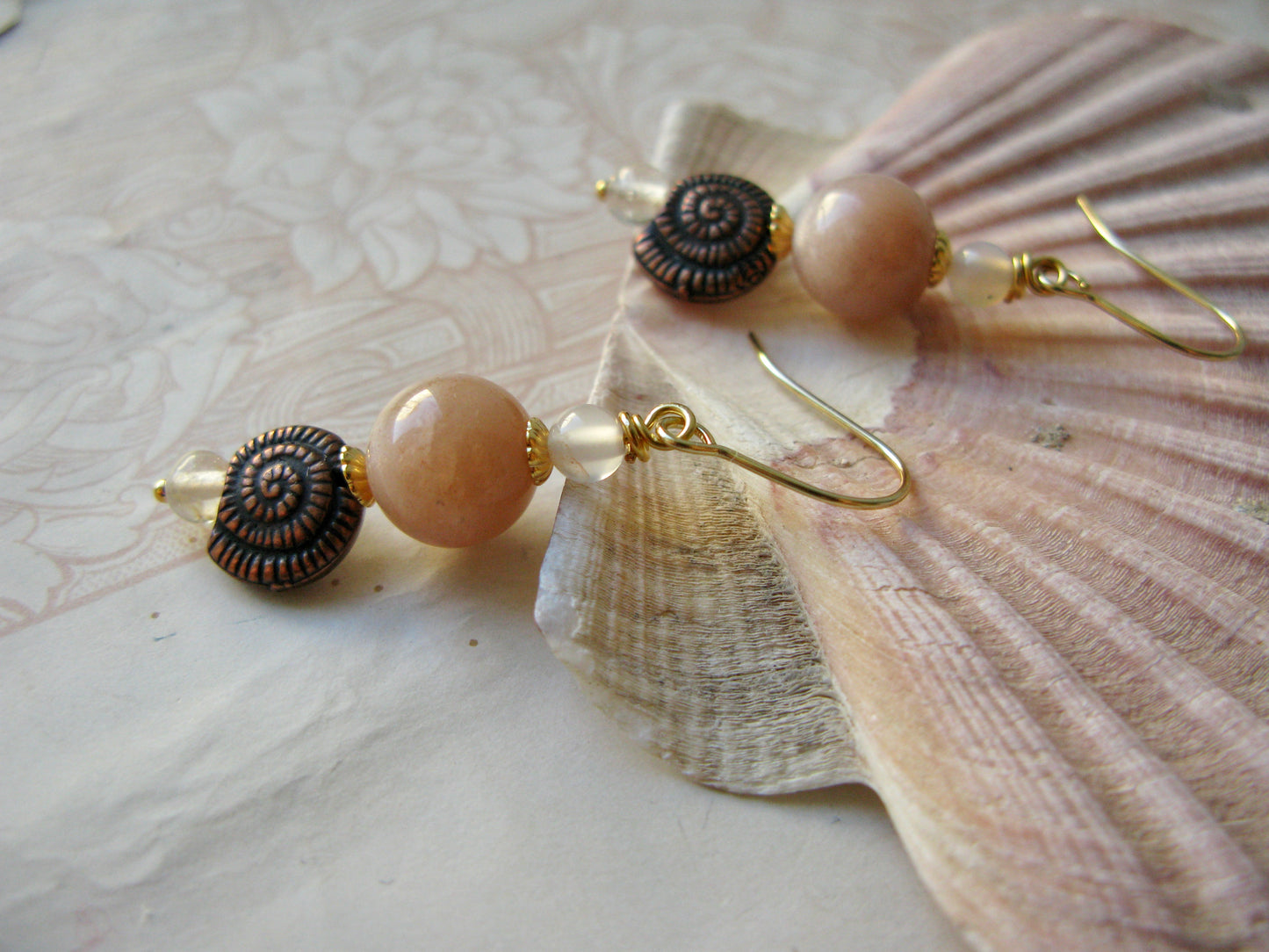 Aphrodite Ammonite earrings in gold