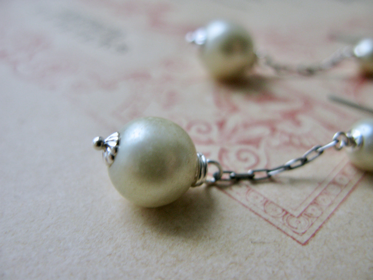 Old Hollywood pearl drop earrings