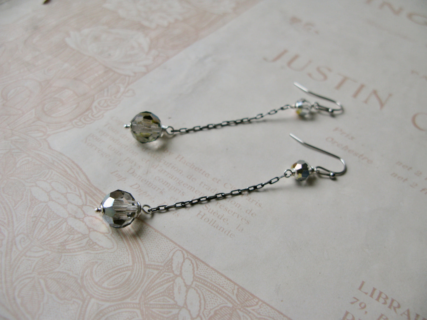 Old Hollywood crystal drop earrings