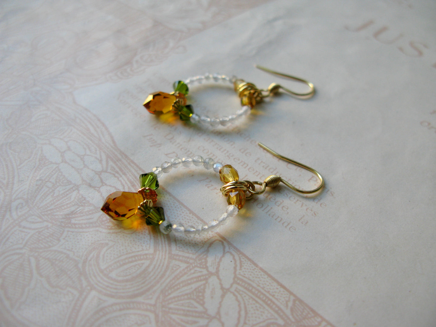 Secret Garden little hoop earrings in Autumn mix