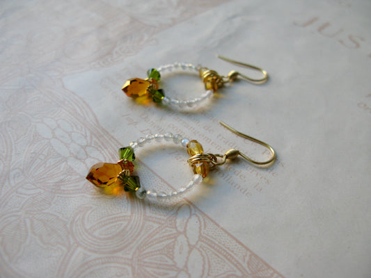 Secret Garden little hoop earrings in Autumn mix