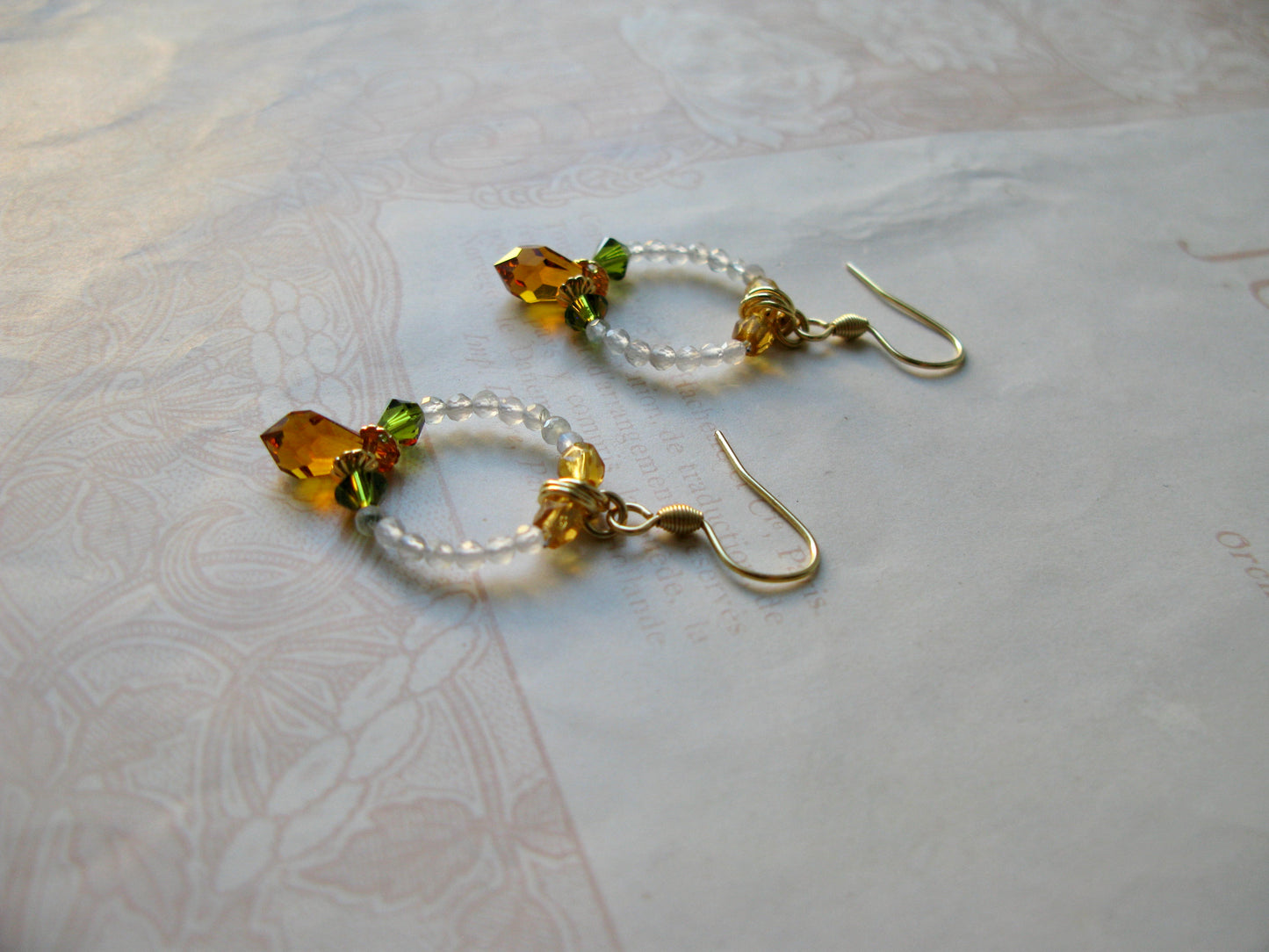 Secret Garden little hoop earrings in Autumn mix