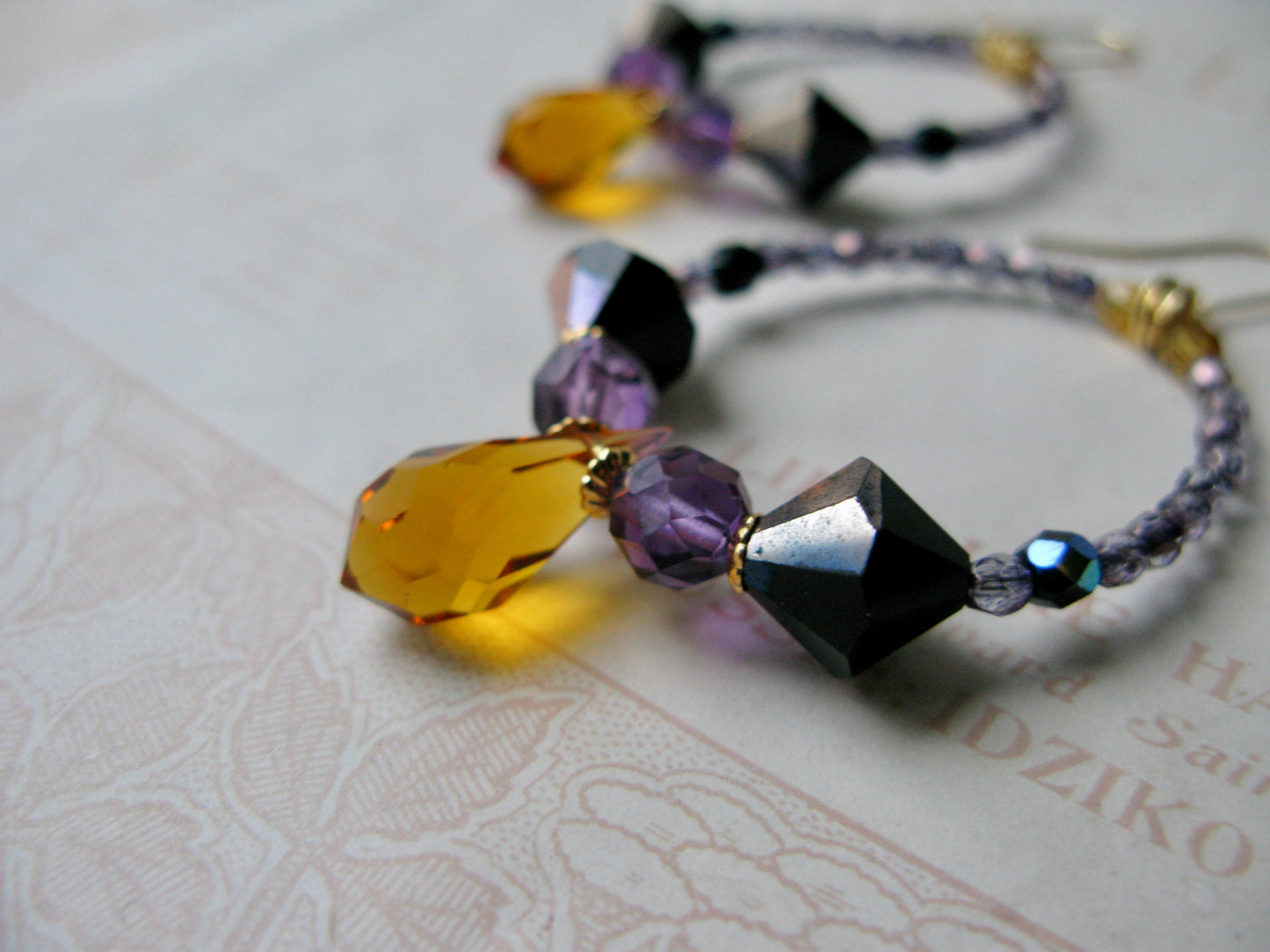 Secret Garden large hoop earrings version 2