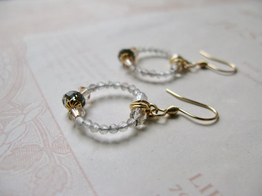 Secret Garden little hoop earrings in warm whisper