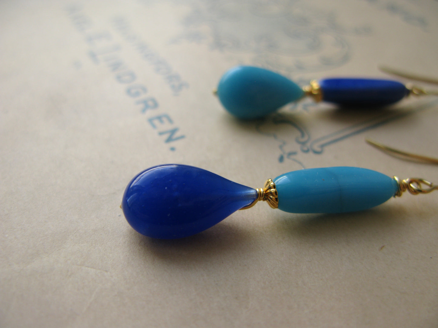 Jester earrings in indigo turquoise