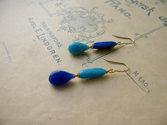 Jester earrings in indigo turquoise